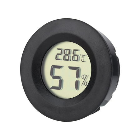 4x Digital Cigar Humidor Hygrometer Thermometer Temperature Round Black Face USA